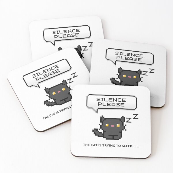 Item preview, Silence Please Cute Pixel Art Sleeping Cat designed and sold by Tamer ⭐⭐⭐⭐⭐.
