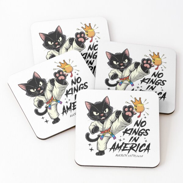 Item preview, No Kings in America March 28 2026 No Kings Day Cute Cat Karate designed and sold by Ortigzitoun.