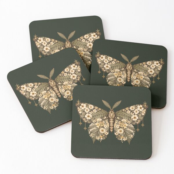 Item preview, Wildflower Moth - Victorian Botanical Insect Art | Dark Cottagecore Print designed and sold by VIVID COLORS CLUB.
