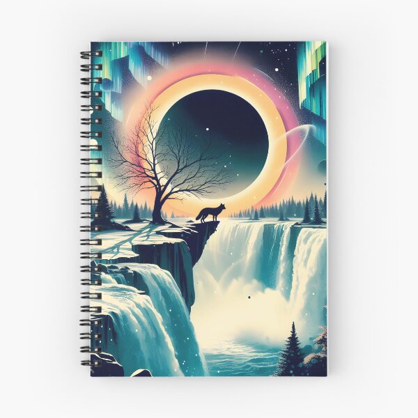 Item preview, Aurora Borealis Eclipse and Fox, Ai Generated Art   designed and sold by ACC .