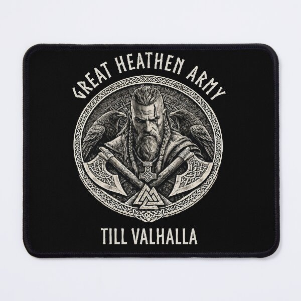 Item preview, Great Heathen Army Till Valhalla Viking Warrior Norse Pagan Odin Ravens Design designed and sold by Freki & Geri.