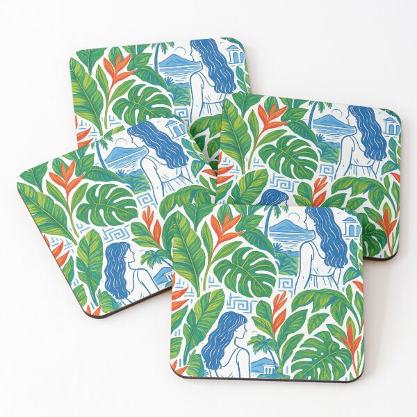 Item preview, Tropical Woman with Leaves – Watercolor Nature Illustration designed and sold by Verdaire.
