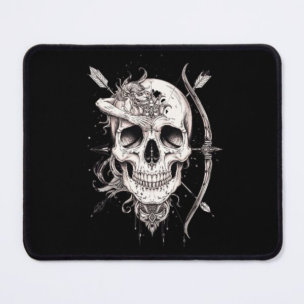 Item preview, Sagittarius Skull Zodiac Design – Gothic Sagittarius Archer Skull, Dark Astrology Tattoo Style designed and sold by SKULLARTISTRY.