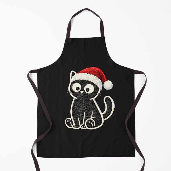 Item preview, Minimal Black Cat Wearing Santa Hat – Cute Embroidered Christmas Cat Holiday Design designed and sold by ColorSplash123.