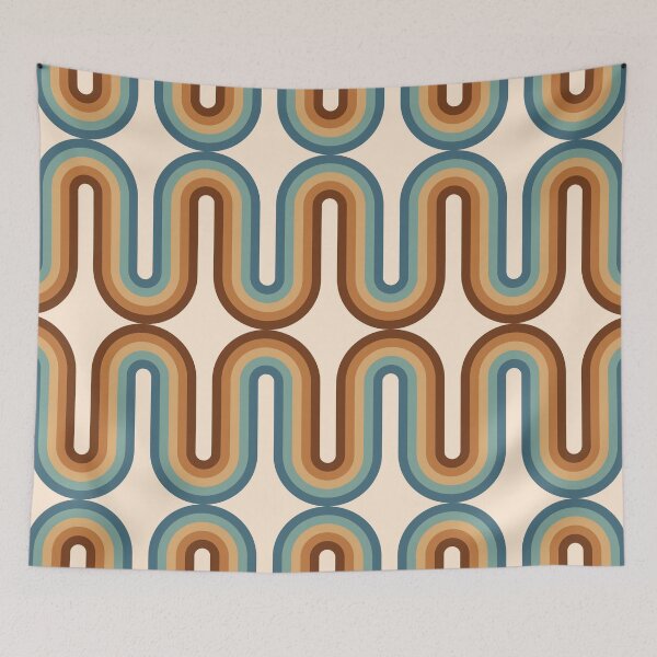 Item preview, Retro Mid Century Modern - Blue, beige and chocolate brown designed and sold by JMgraphic.