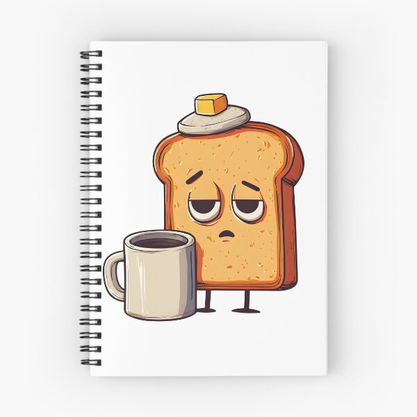 Item preview, Sad Toast Character with Butter Hat Standing Next to Coffee Mug designed and sold by Niageadon.