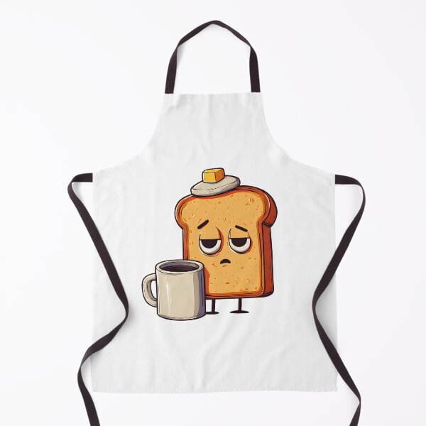 Item preview, Sad Toast Character with Butter Hat Standing Next to Coffee Mug designed and sold by Niageadon.
