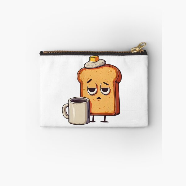 Item preview, Sad Toast Character with Butter Hat Standing Next to Coffee Mug designed and sold by Niageadon.
