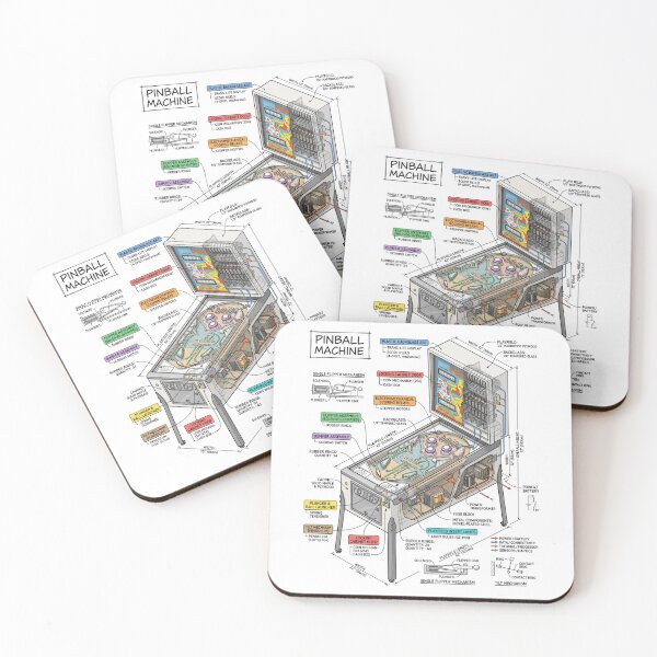 Item preview, Pinball Machine - Isometric Technical Engineering Drawing designed and sold by Rhu Creations.