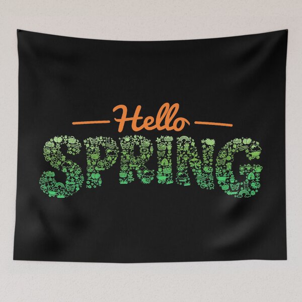 Item preview, Hello Spring Nature Doodle Lettering  designed and sold by sachpica.