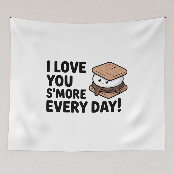 Item preview, I Love You S'more Every Day! Cute Kawaii S'mores Pun designed and sold by PMCreative.