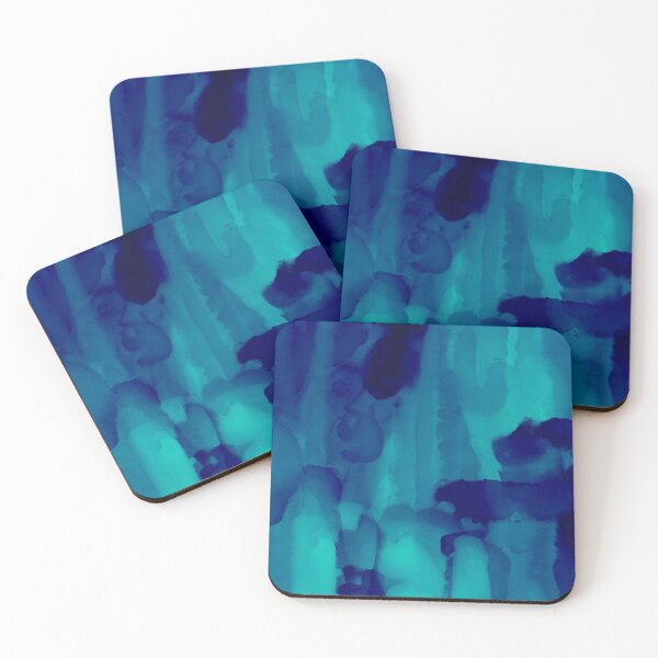 Item preview, Deep Blue Teal Abstract Watercolour |  Ocean Inspired Artwork designed and sold by Brightful Creations .
