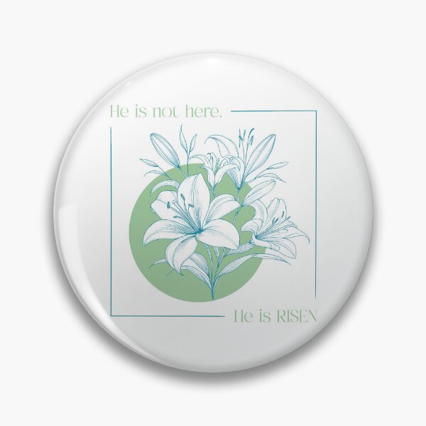 Item preview, He is not here. He is RISEN! Christian - Easter Lilies - Green & Blue designed and sold by Holly Norine Design.