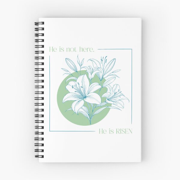 Item preview, He is not here. He is RISEN! Christian - Easter Lilies - Green & Blue designed and sold by Holly Norine Design.