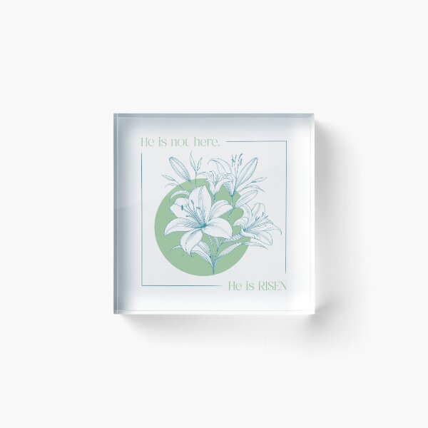 Item preview, He is not here. He is RISEN! Christian - Easter Lilies - Green & Blue designed and sold by Holly Norine Design.