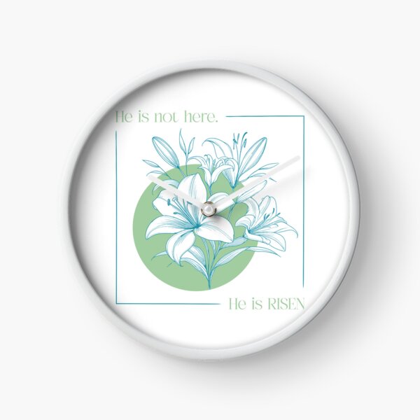 Item preview, He is not here. He is RISEN! Christian - Easter Lilies - Green & Blue designed and sold by Holly Norine Design.