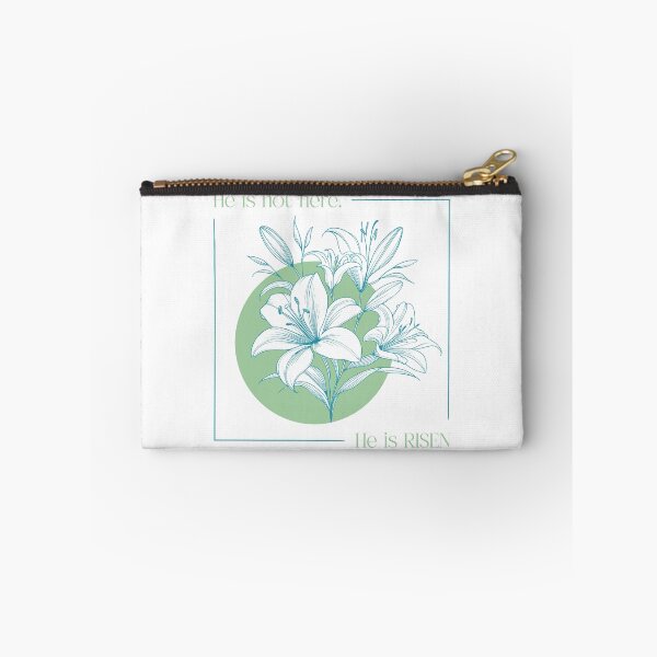 Item preview, He is not here. He is RISEN! Christian - Easter Lilies - Green & Blue designed and sold by Holly Norine Design.