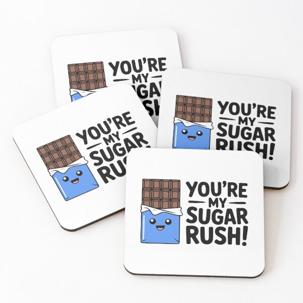 Item preview, You're My Sugar Rush! Cute Kawaii Chocolate Bar Love Pun designed and sold by PMCreative.