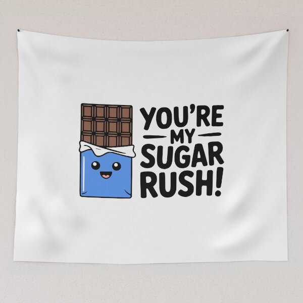 Item preview, You're My Sugar Rush! Cute Kawaii Chocolate Bar Love Pun designed and sold by PMCreative.
