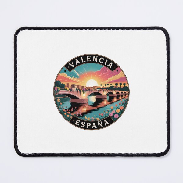 Item preview, Valencia Spain: Puente de las Flores Sunset Illustration designed and sold by CircinusStore.