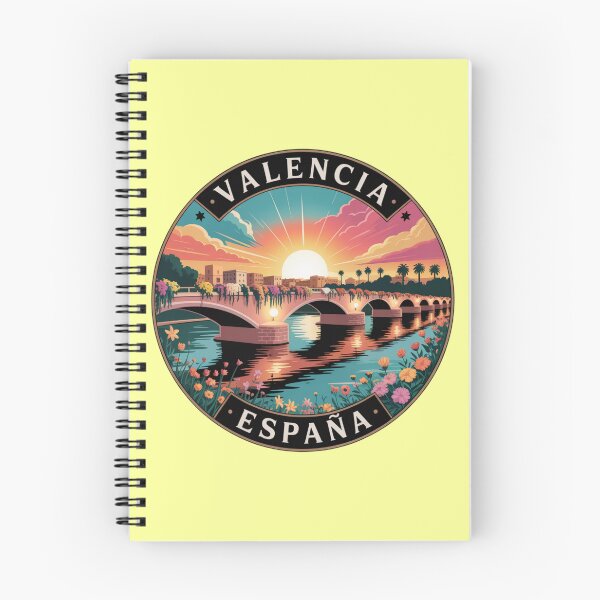 Item preview, Valencia Spain: Puente de las Flores Sunset Illustration designed and sold by CircinusStore.