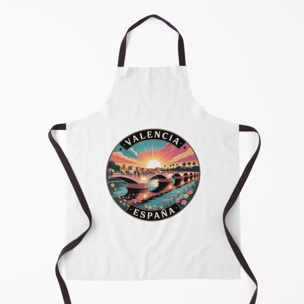 Item preview, Valencia Spain: Puente de las Flores Sunset Illustration designed and sold by CircinusStore.