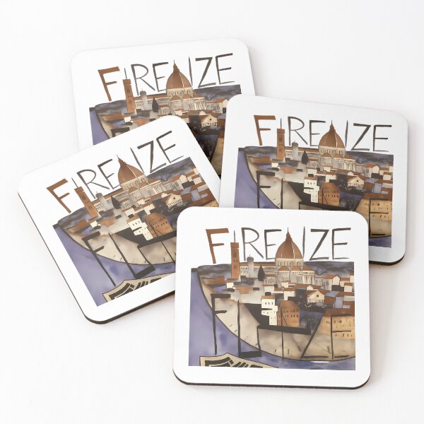 Item preview, Colorful Cubist Florence Skyline Illustration designed and sold by RepeatNoProblem.