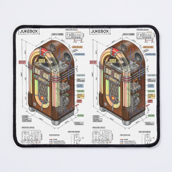 Item preview, Jukebox - Isometric Technical Engineering Drawing designed and sold by Rhu Creations.