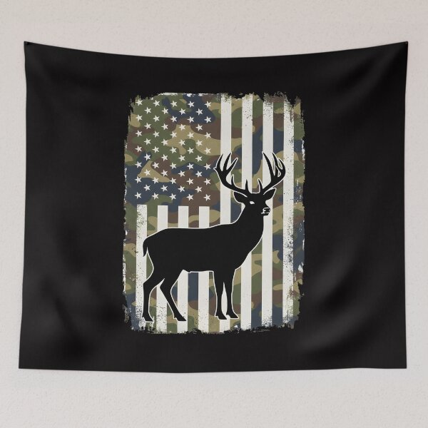 Item preview, Deer Flag, Camouflage American Flag With Buck Silhouette, Hunting Patriotic, Rustic Camo USA Graphic For Men Gifts designed and sold by DesignDenDo ⭐⭐⭐⭐⭐.