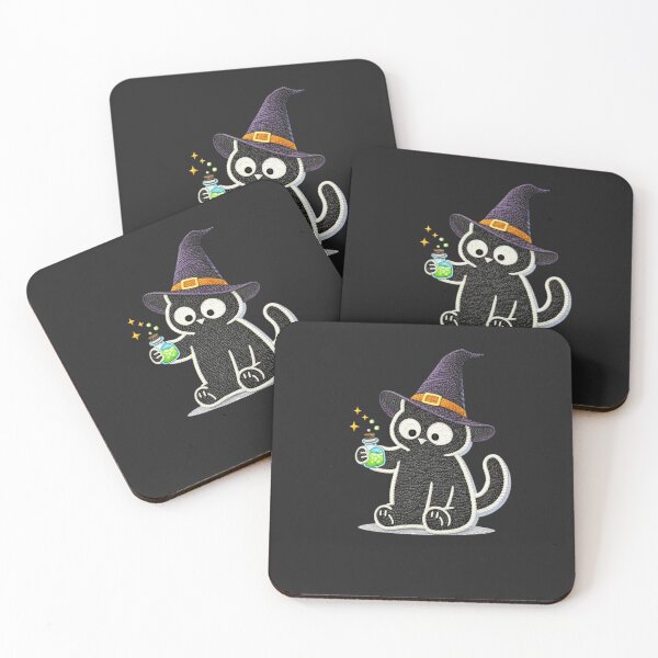 Item preview, Minimal Black Cat Witch with Potion – Cute Embroidered Halloween Magic Cat Design designed and sold by ColorSplash123.