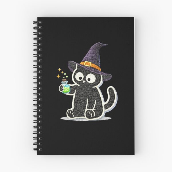 Item preview, Minimal Black Cat Witch with Potion – Cute Embroidered Halloween Magic Cat Design designed and sold by ColorSplash123.