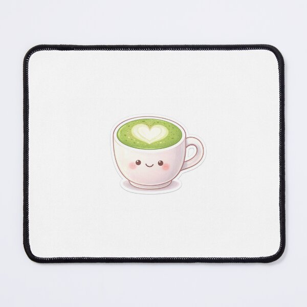 Item preview, Cute Matcha Latte with Heart Foam | Kawaii Aesthetic Drink designed and sold by BloomletCo.