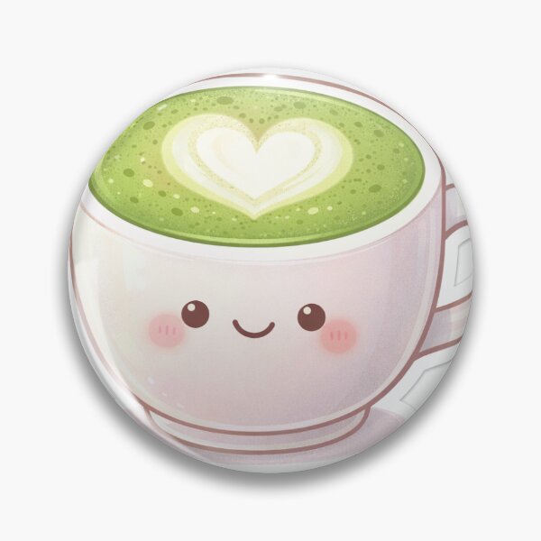 Item preview, Cute Matcha Latte with Heart Foam | Kawaii Aesthetic Drink designed and sold by BloomletCo.