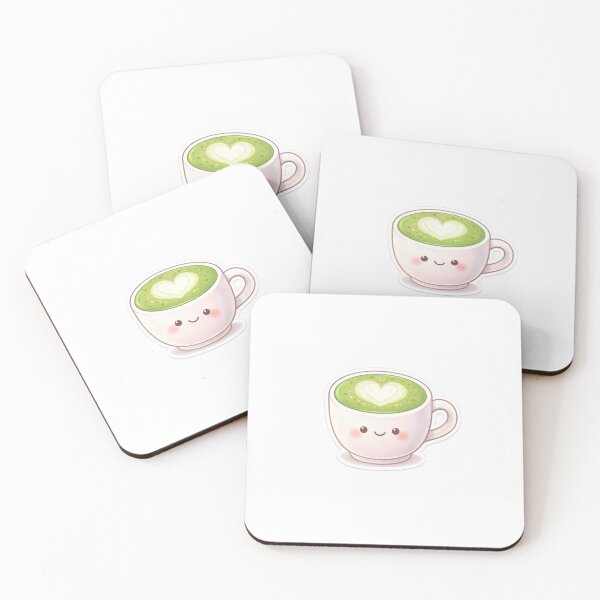 Item preview, Cute Matcha Latte with Heart Foam | Kawaii Aesthetic Drink designed and sold by BloomletCo.