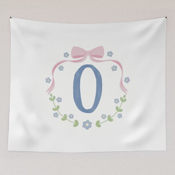 Item preview, O Initial Flowers and Bows Watercolour Wreath designed and sold by winterpumpkin.