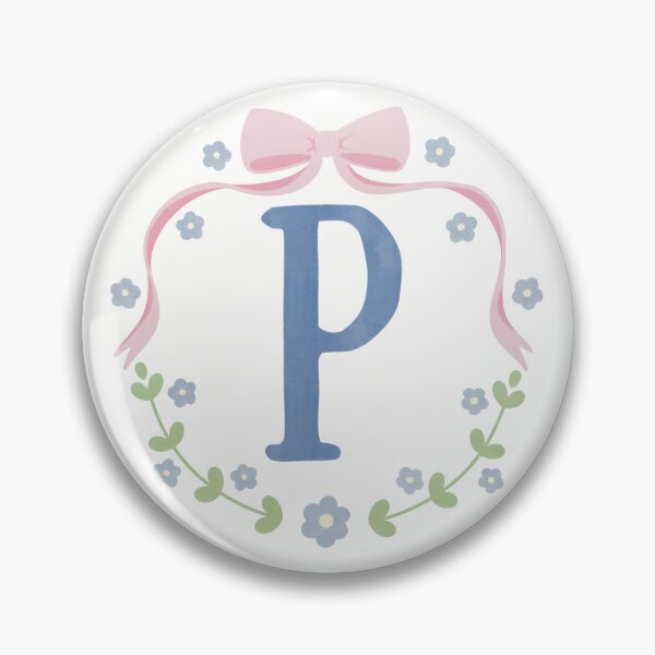 Item preview, P Initial Flowers and Bows Watercolour Wreath designed and sold by winterpumpkin.