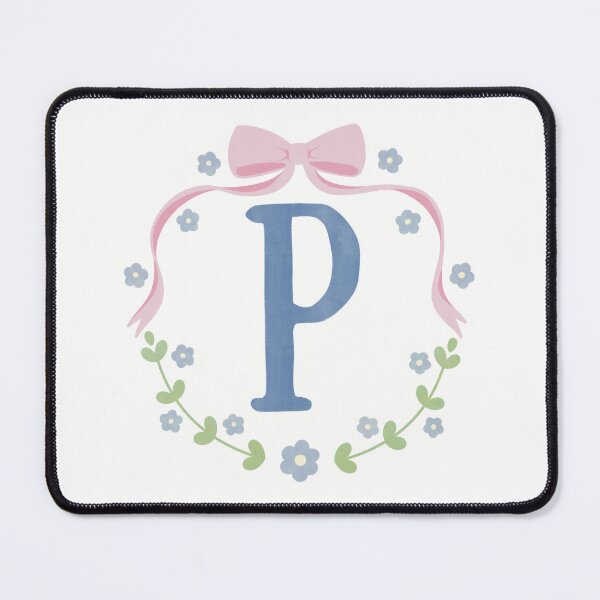 Item preview, P Initial Flowers and Bows Watercolour Wreath designed and sold by winterpumpkin.