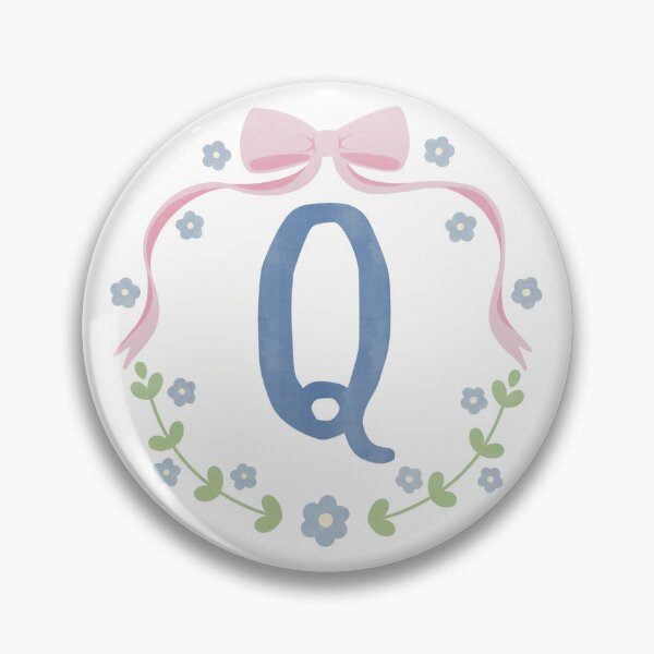 Item preview, Q Initial Flowers and Bows Watercolour Wreath designed and sold by winterpumpkin.