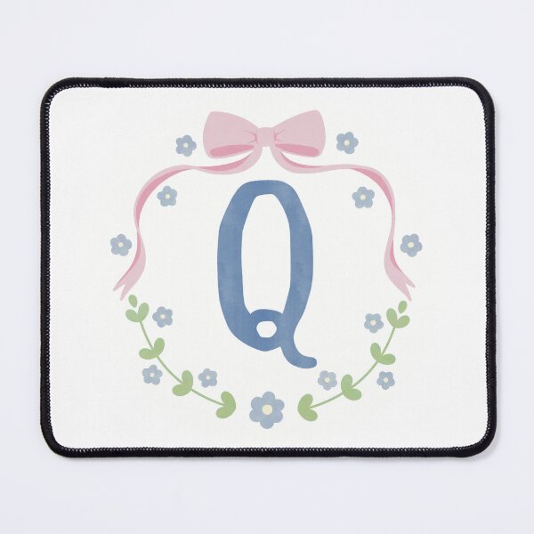 Item preview, Q Initial Flowers and Bows Watercolour Wreath designed and sold by winterpumpkin.