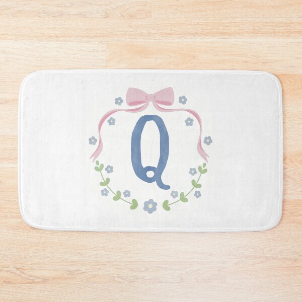 Item preview, Q Initial Flowers and Bows Watercolour Wreath designed and sold by winterpumpkin.
