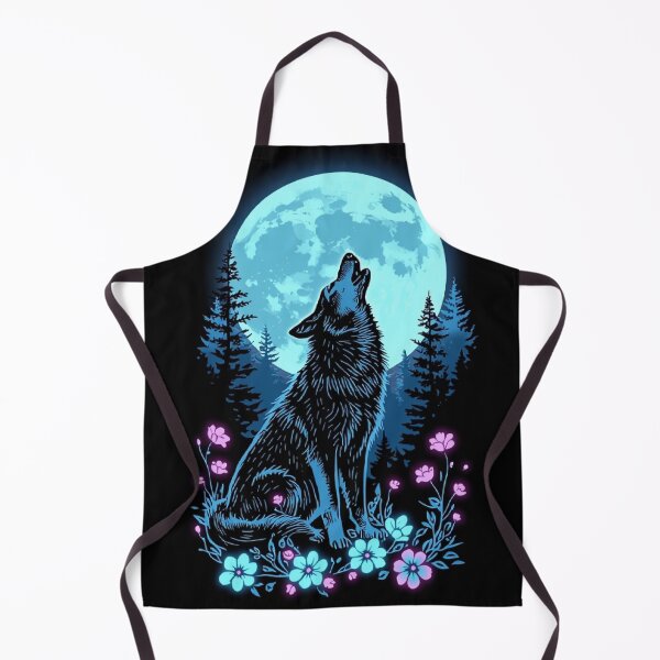 Item preview, Bioluminescent Wolf Howling at the Moon – Magical Forest T-Shirt Design designed and sold by Mitaudesign.