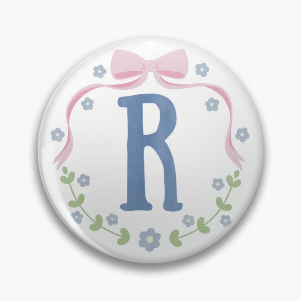 Item preview, R Initial Flowers and Bows Watercolour Wreath designed and sold by winterpumpkin.