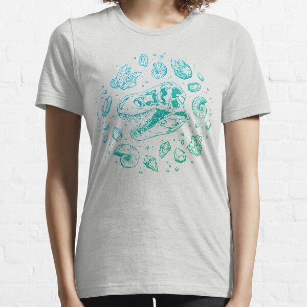 Geo-rex Vortex | Turquoise Ombré | Dinosaur Fossil Art Essential T-Shirt