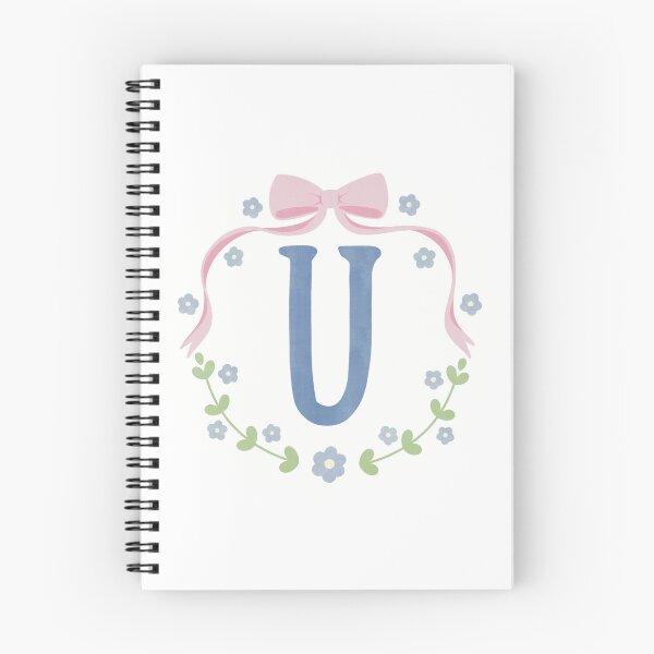 Item preview, U Initial Flowers and Bows Watercolour Wreath designed and sold by winterpumpkin.