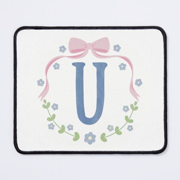 Item preview, U Initial Flowers and Bows Watercolour Wreath designed and sold by winterpumpkin.