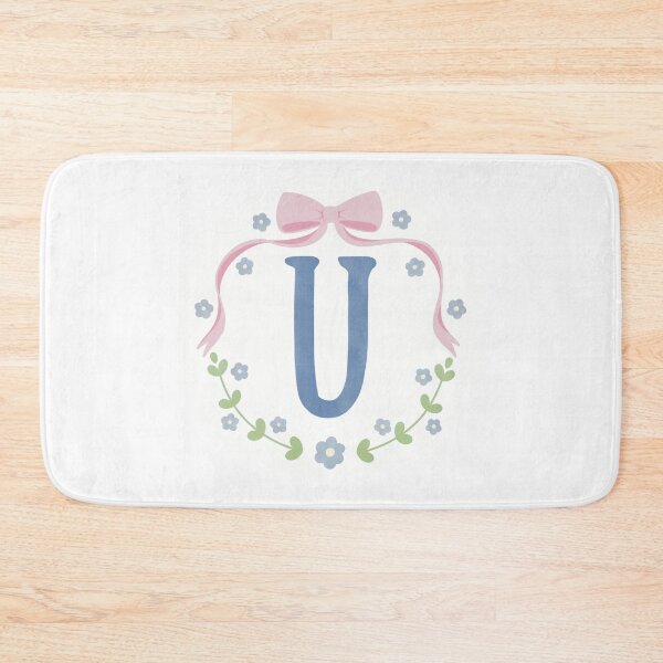 Item preview, U Initial Flowers and Bows Watercolour Wreath designed and sold by winterpumpkin.