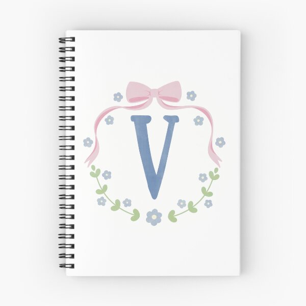 Item preview, V Initial Flowers and Bows Watercolour Wreath designed and sold by winterpumpkin.