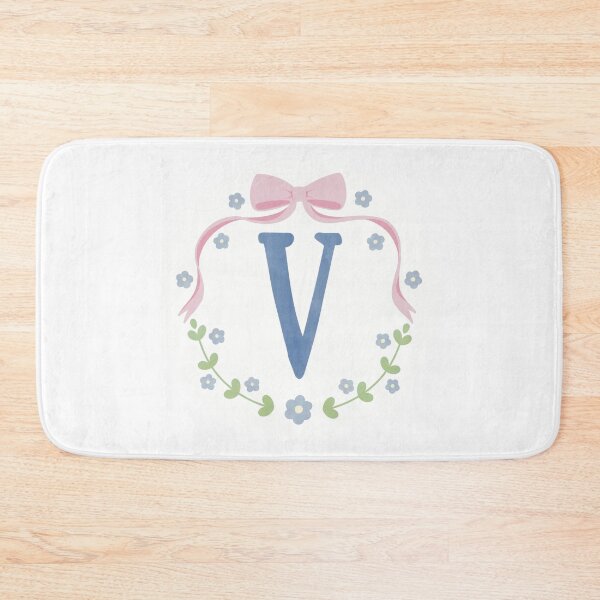 Item preview, V Initial Flowers and Bows Watercolour Wreath designed and sold by winterpumpkin.