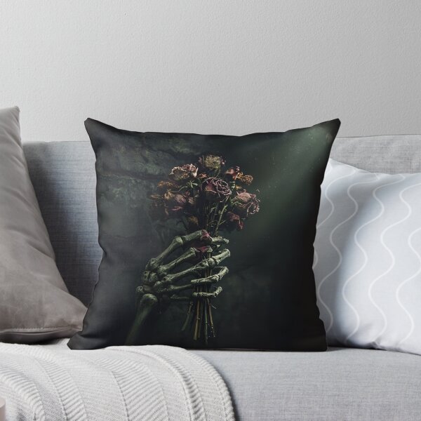 Item preview, Gothic Skeletal Hand Holding Dried Roses - Dark Romance Aesthetic designed and sold by MouradStudio.
