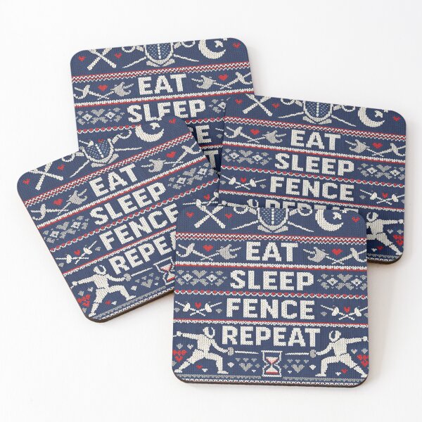 Item preview, Eat Sleep Fence Repeat Fencing Knitting Pattern designed and sold by Mauswohn.